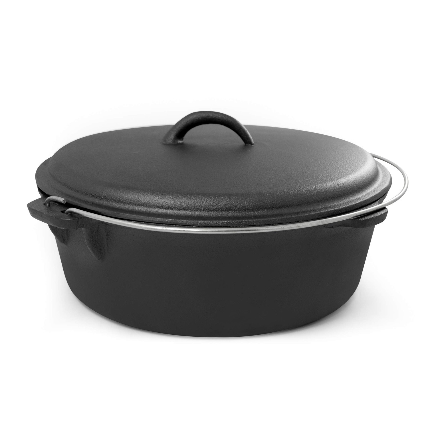 Excelsteel 517 6Qt Cast Iron Camp Dutch Oven With Handles