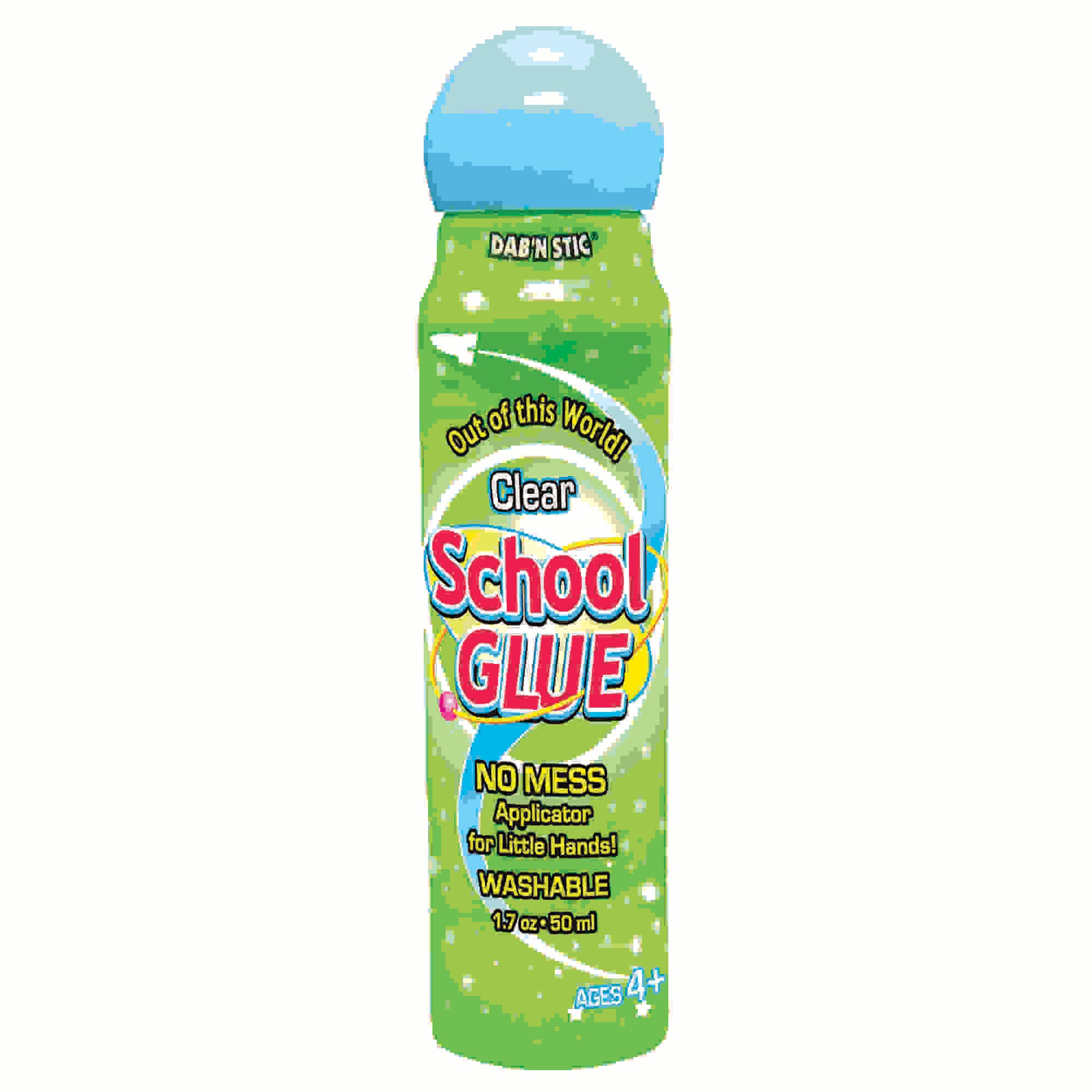 Dab'N Stic Non-Toxic Odorless School Glue, 1.75 oz Bottle, Dries Clear, Pack of 6