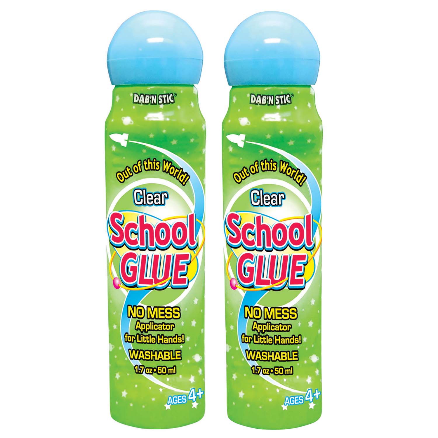 Dab'n Stic School Glue, 1.7 oz, 6 Per Pack, 2 Packs