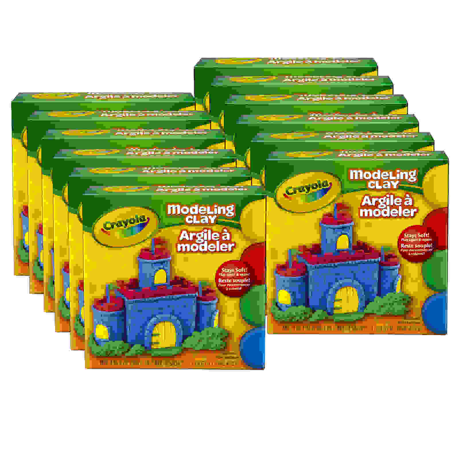 Modeling Clay, 4 Assorted Colors, 1 lb. Box, 12 Boxes