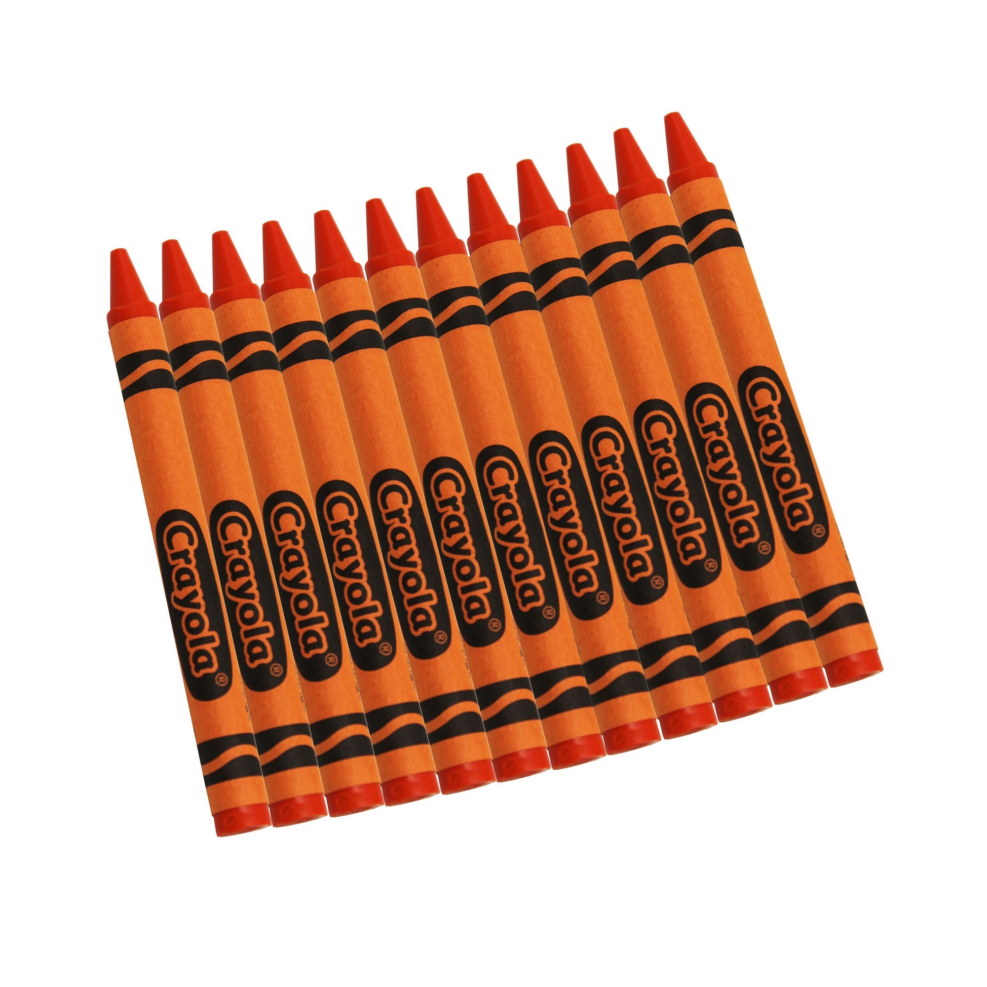 Bulk Crayons, Orange, Regular Size, 12 Count