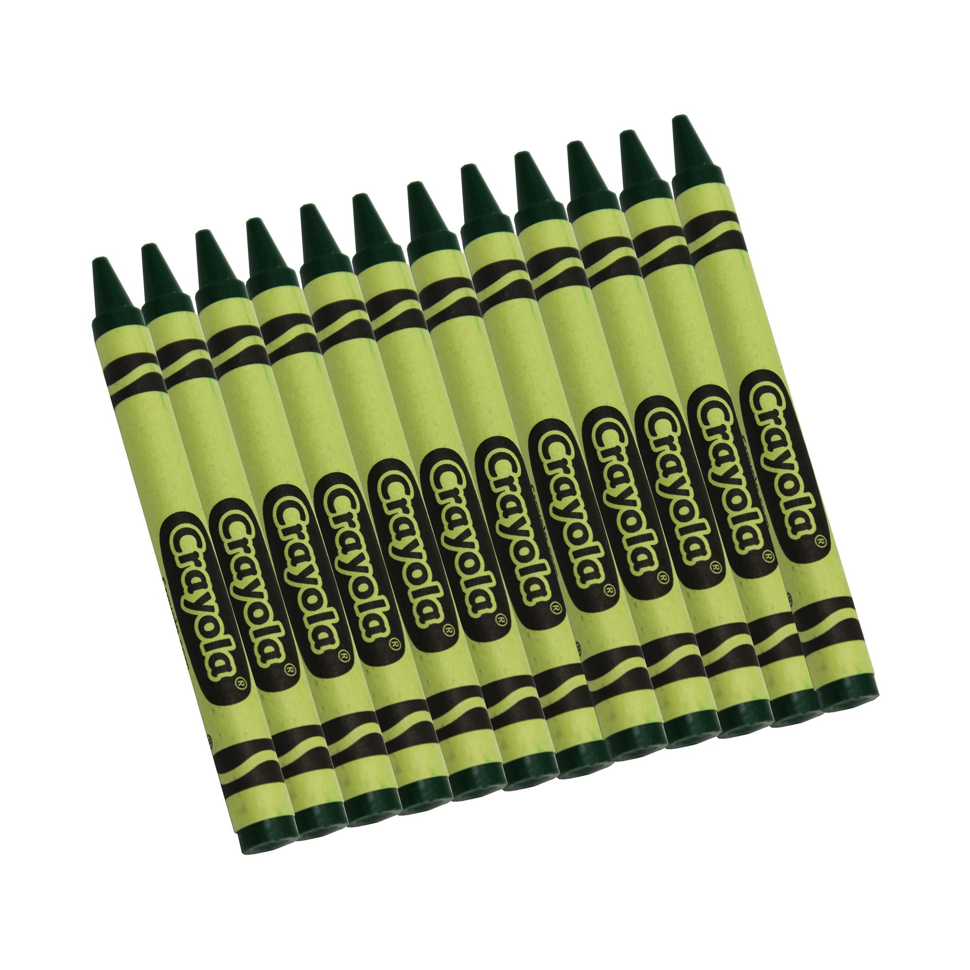 Bulk Crayons, Green, Regular Size, 12 Count