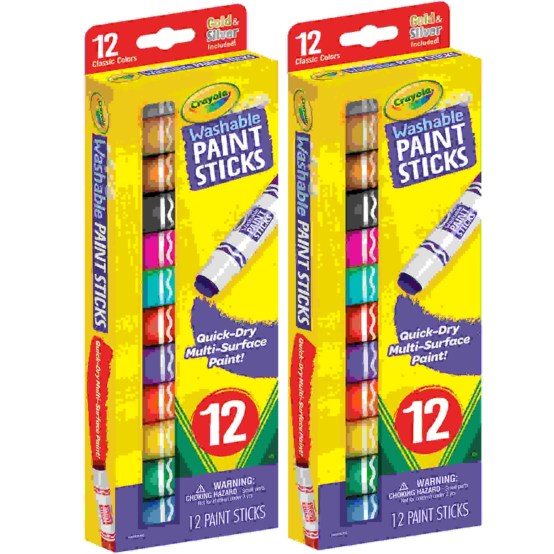 Washable Paint Sticks, 12 Per Pack, 2 Packs