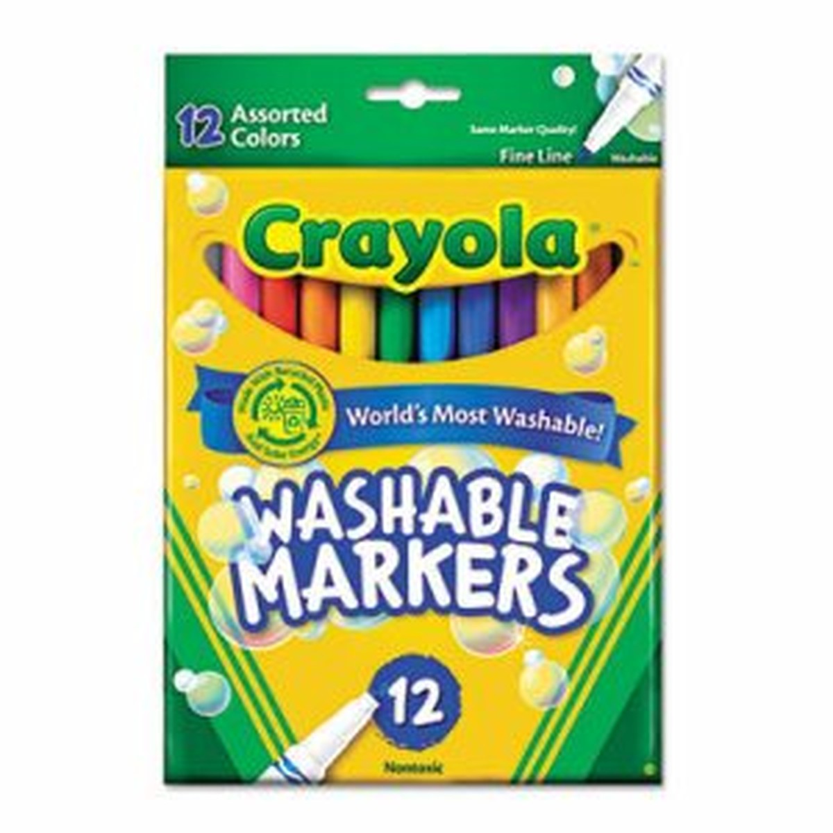 Ultra-Clean Markers, Fine Line, Assorted Colors, 12 Count