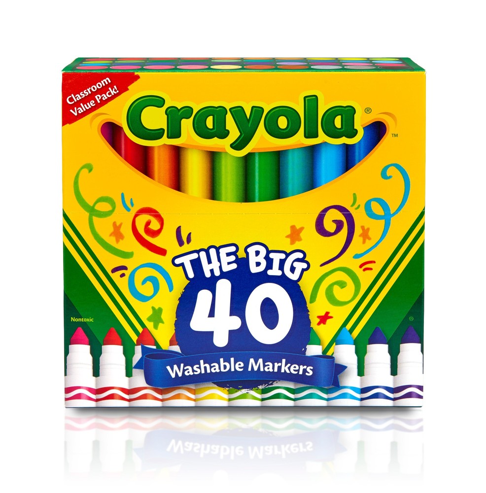Washable Markers, Broad Line, Assorted Colors, Pack of 40