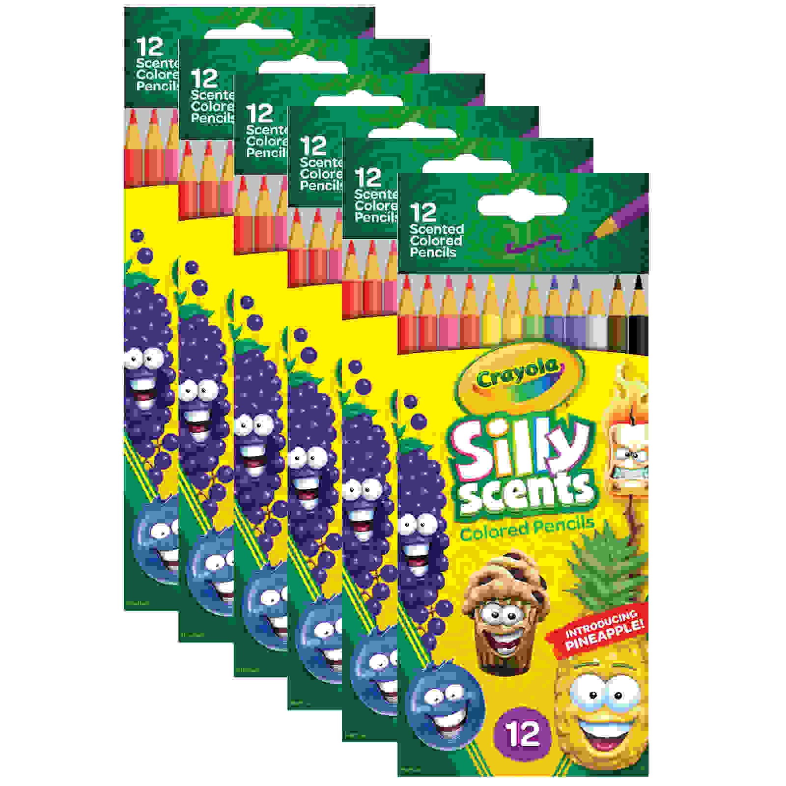 Silly Scents Colored Pencils, Sweet Scents, 12 Per Pack, 6 Packs