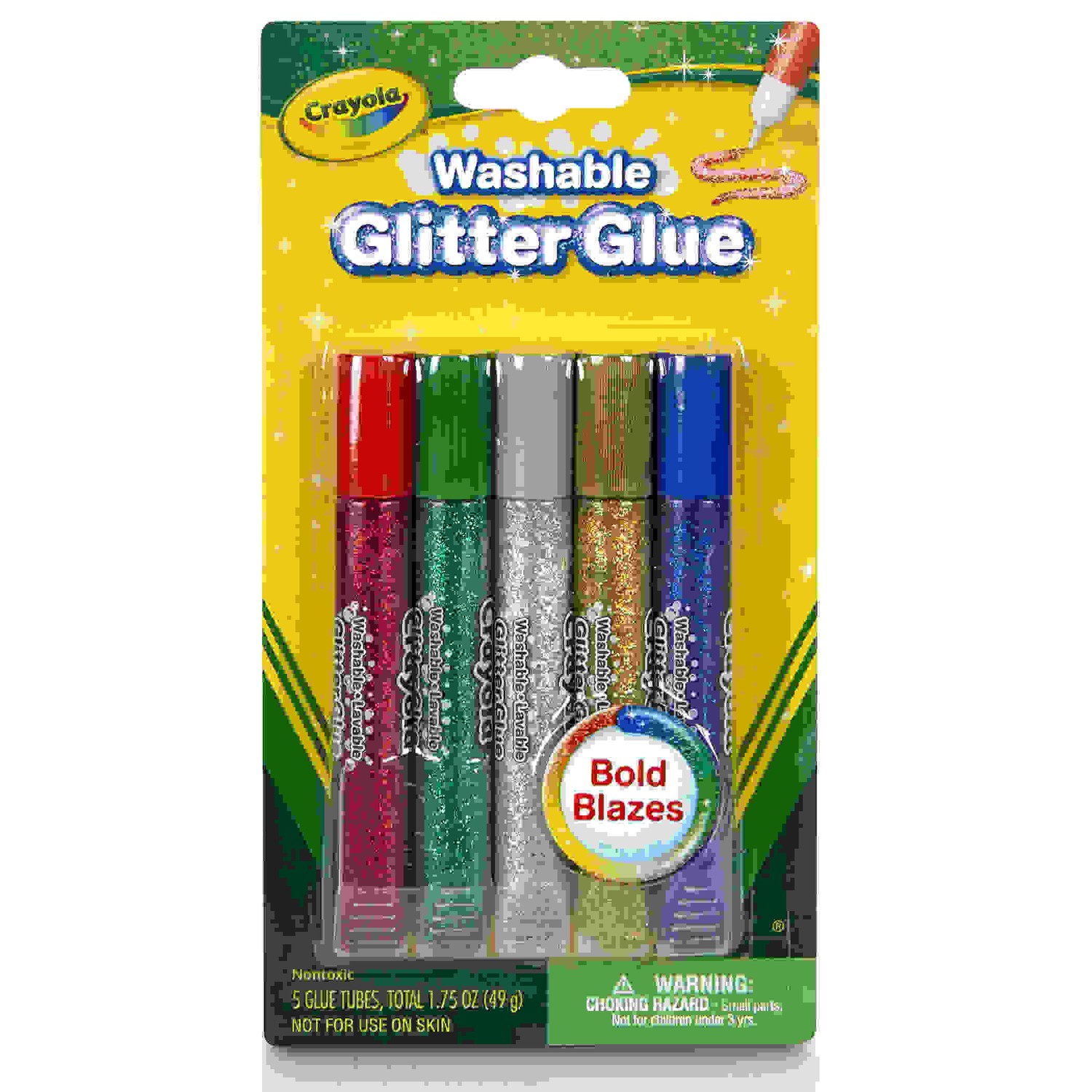 Washable Glitter Glue, Bold, Pack of 5