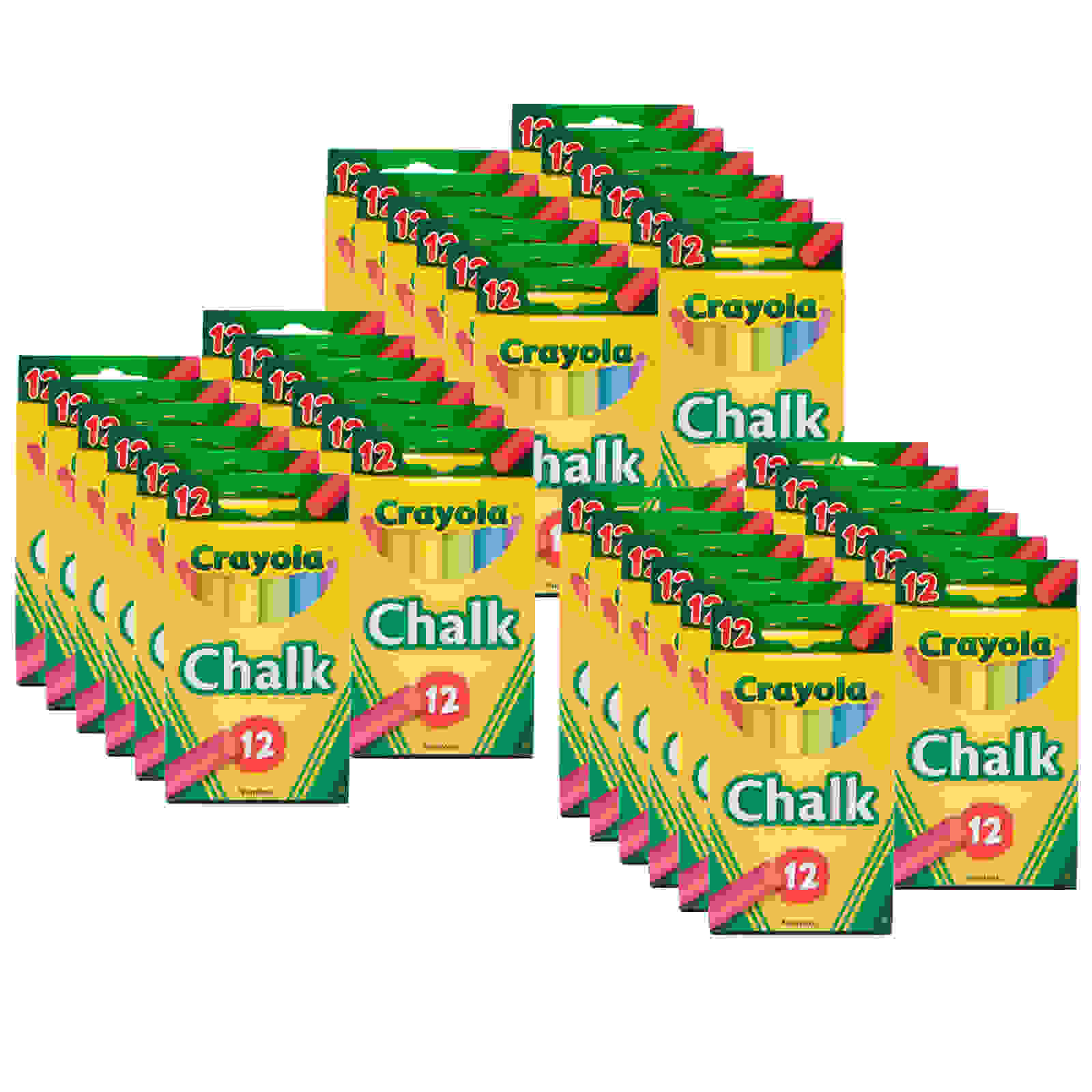 Multi-Colored Children's Chalk, 12 Per Box, 36 Boxes