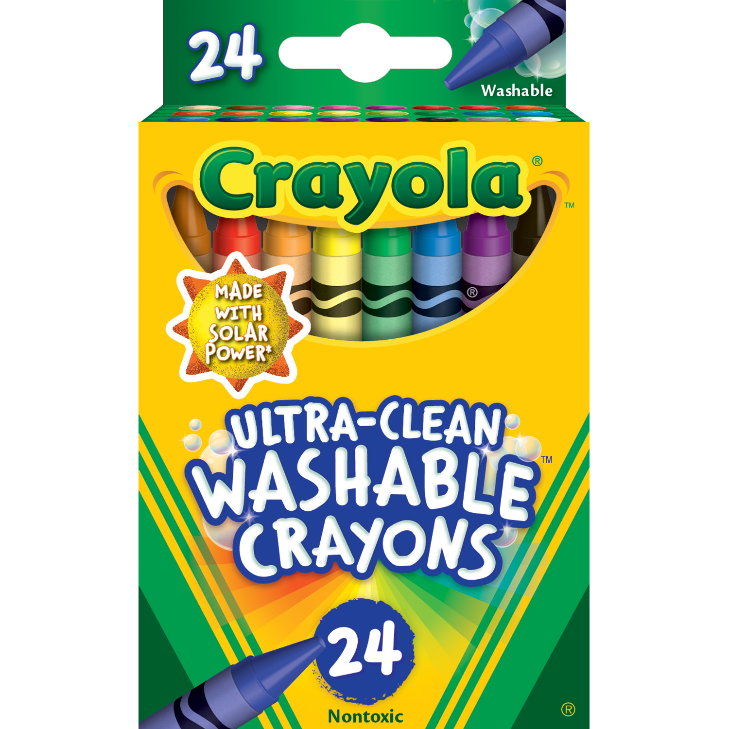 Ultra-Clean Washable Crayons, Regular Size, Pack of 24