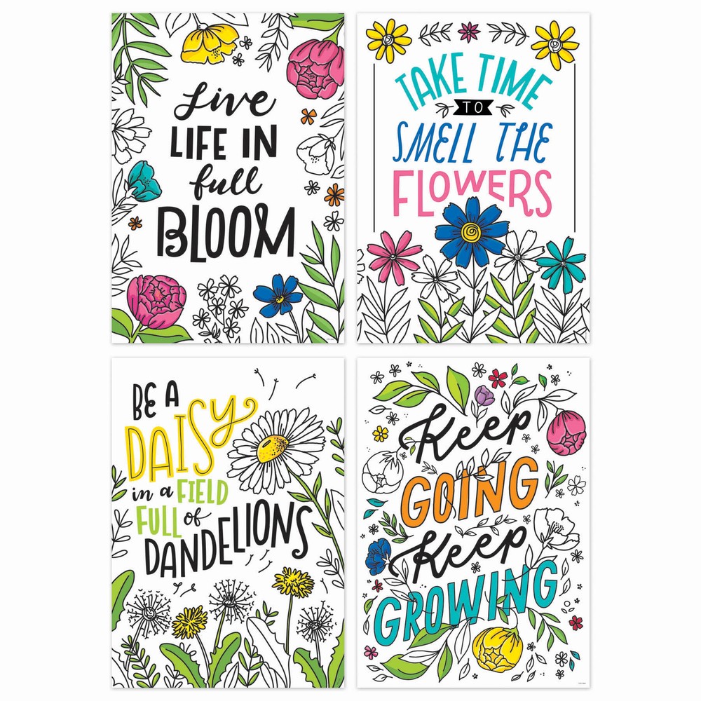 Bright Blooms Inspire U 4-Poster Pack