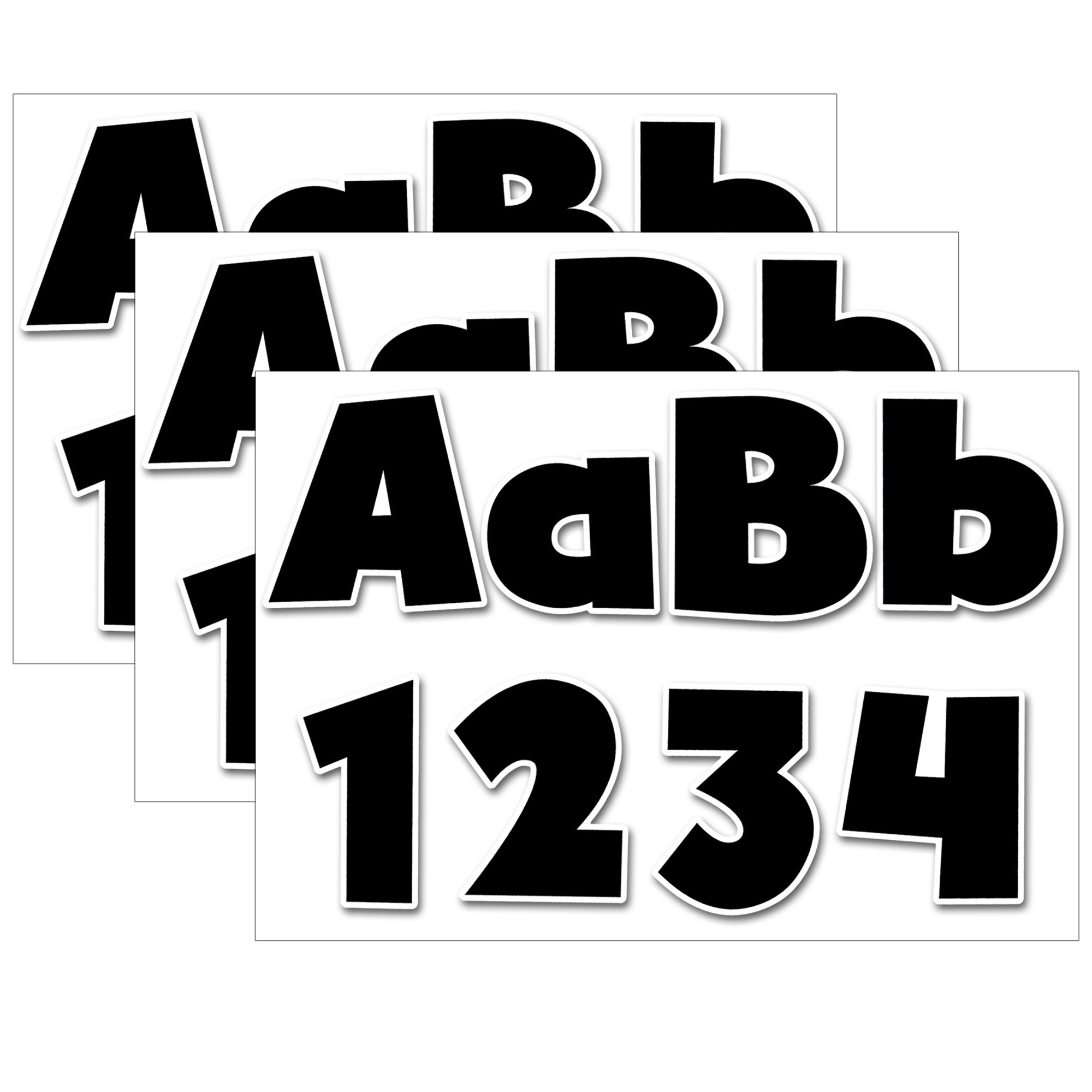 Bold Black 4" Designer Letters, 199 Per Pack, 3 Packs