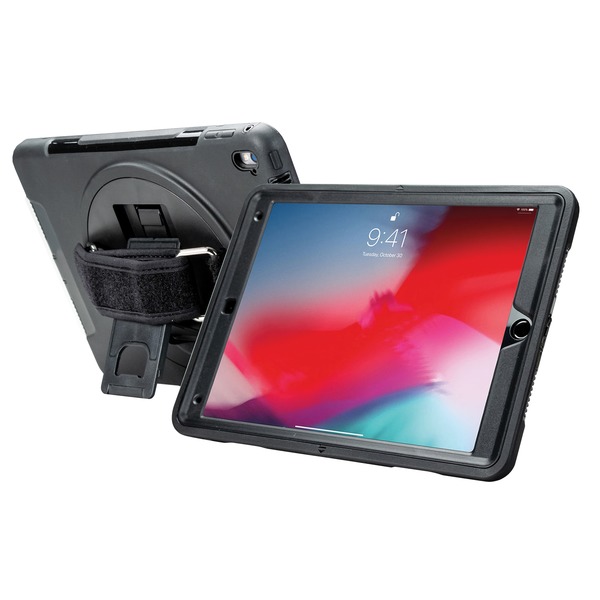 CTA Digital PAD-PCGK10 Protective Case with Built-in 360deg Rotatable Grip Kickstand for iPad 10.2 In. 7th Generation