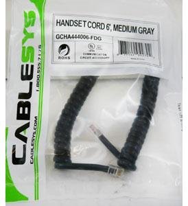 GCHA444006-FDG/ 6' Med Gray Handset Cord