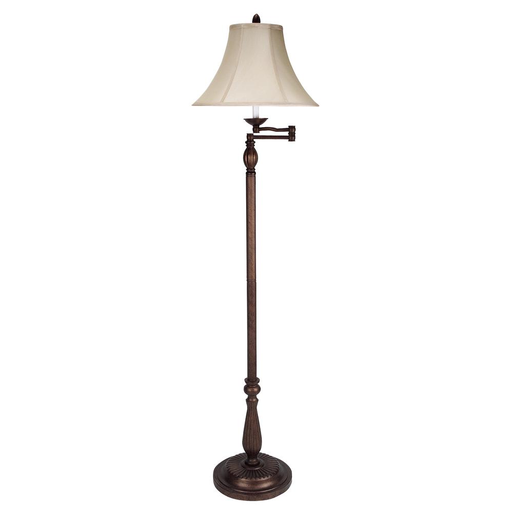 62" Height Metal Floor lamp in Antique Rust