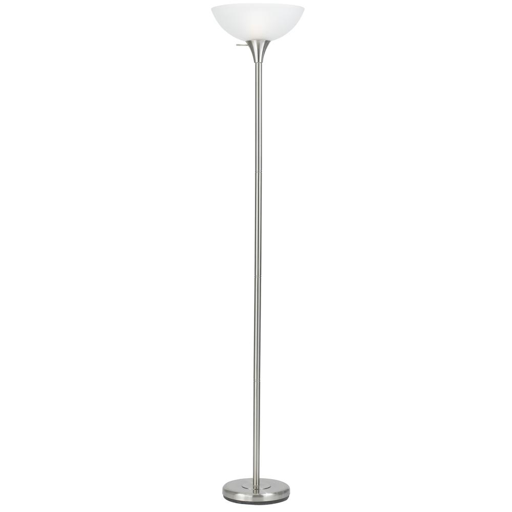 150W 3 Way Metal Tr Lamp W/Glass Sh