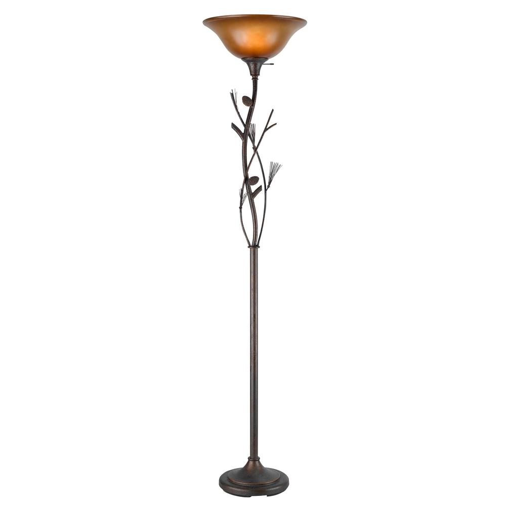 72" Height Metal Torchiere in Rust