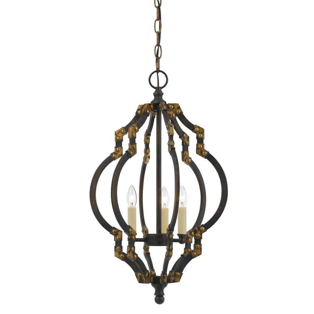 23.25" Inch Tall Metal Pendant in Iron Antique Gold Finish