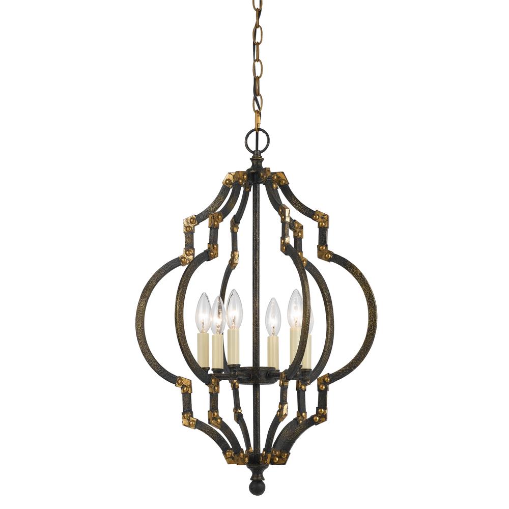 27.5" Inch Tall Metal Pendant in Iron Antique Gold Finish