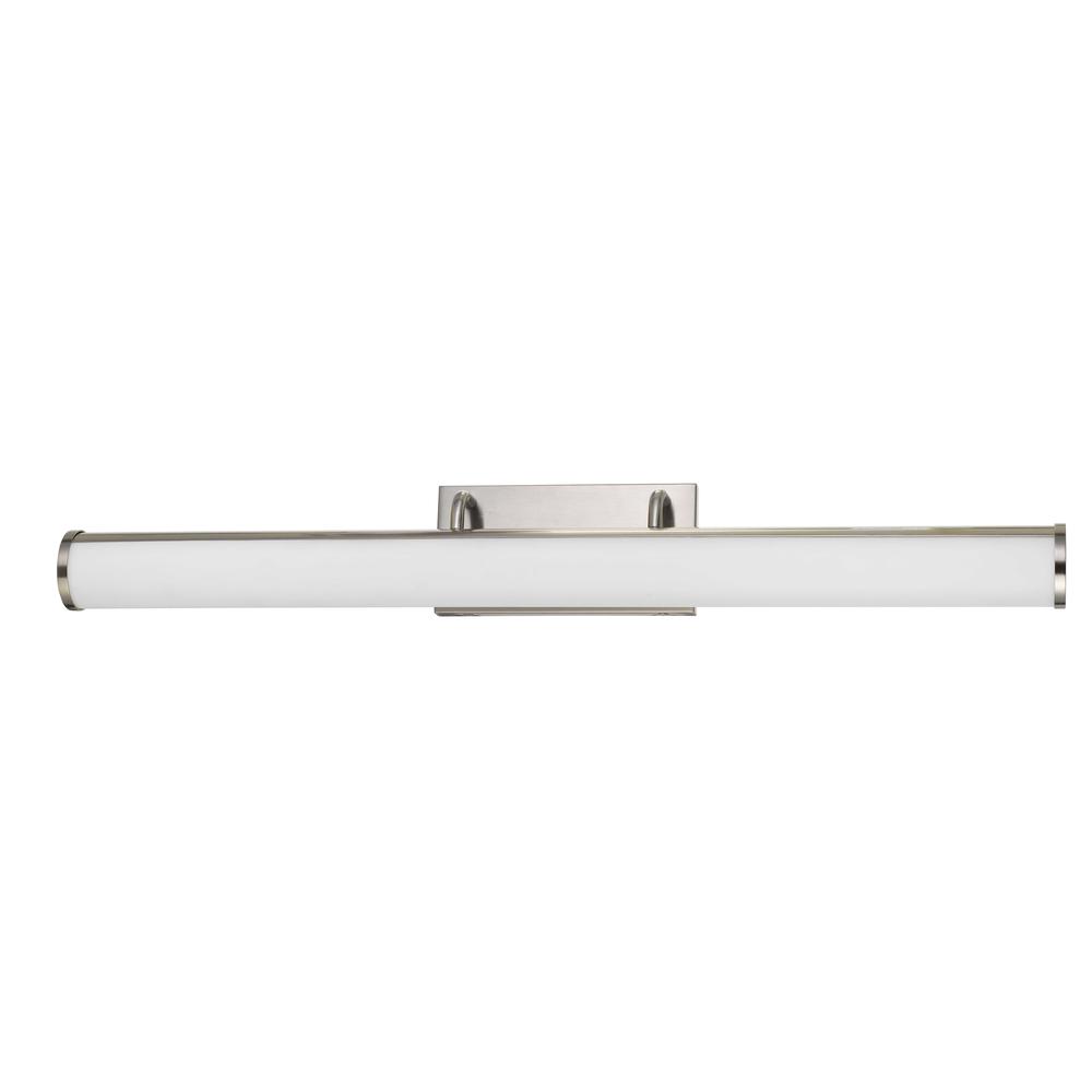 integrated LED 39W, 3500 Lumen, 80 CRI Dimmable Vanity Light With Acrylic Diffuser in Brushed Steel