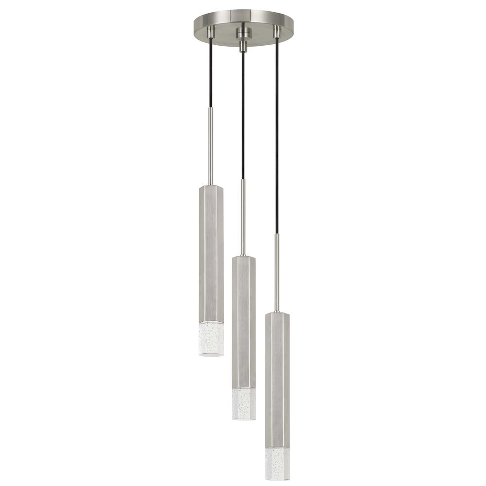 Troy integrated LED Dimmable Hexagon Aluminum Casted 3 Lights Pendant With Glass Diffuser