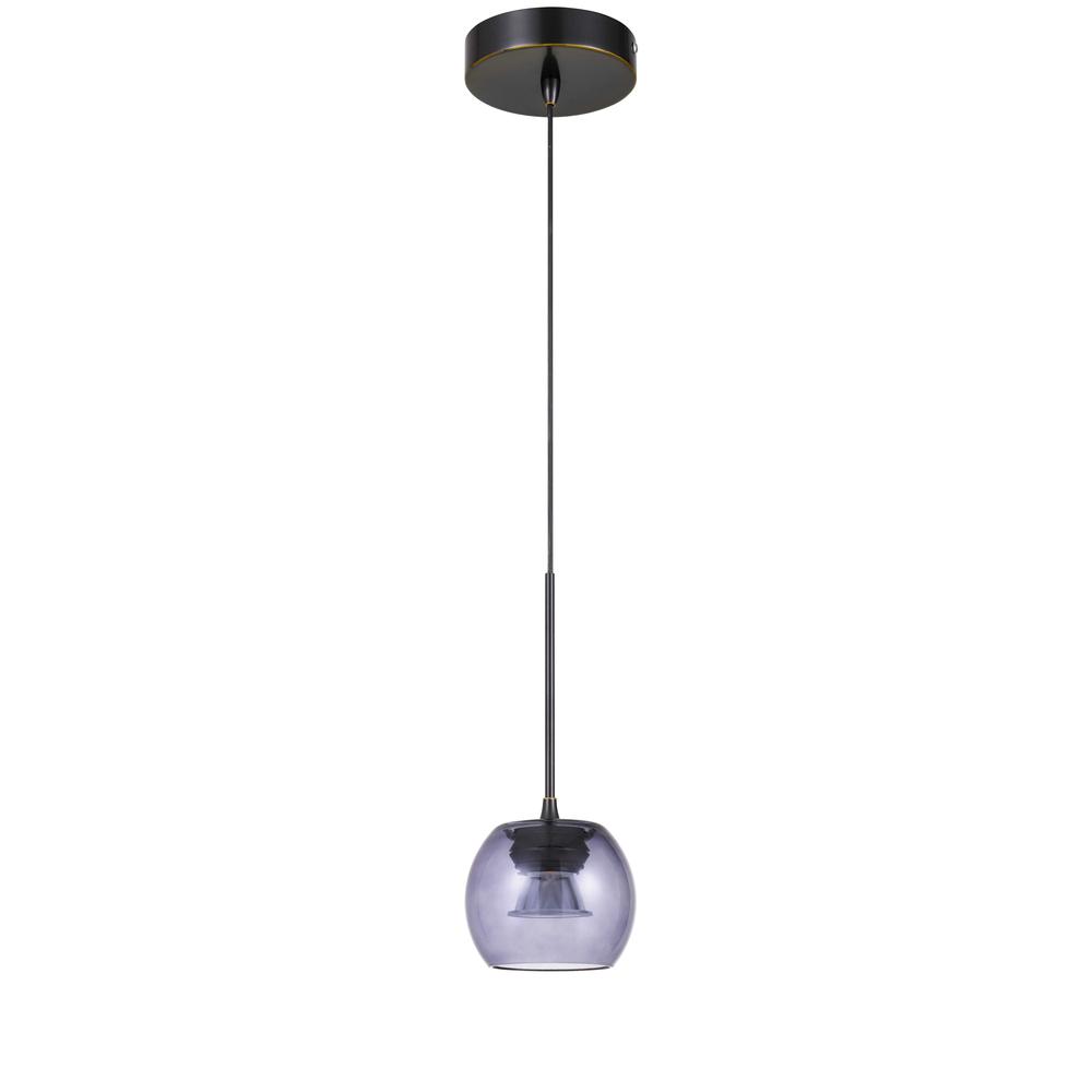 Ithaca 3000K, 8W, 700 Lumen, 90 CRI Dimmable LED Glass Mini Pendant With Smoked Glass