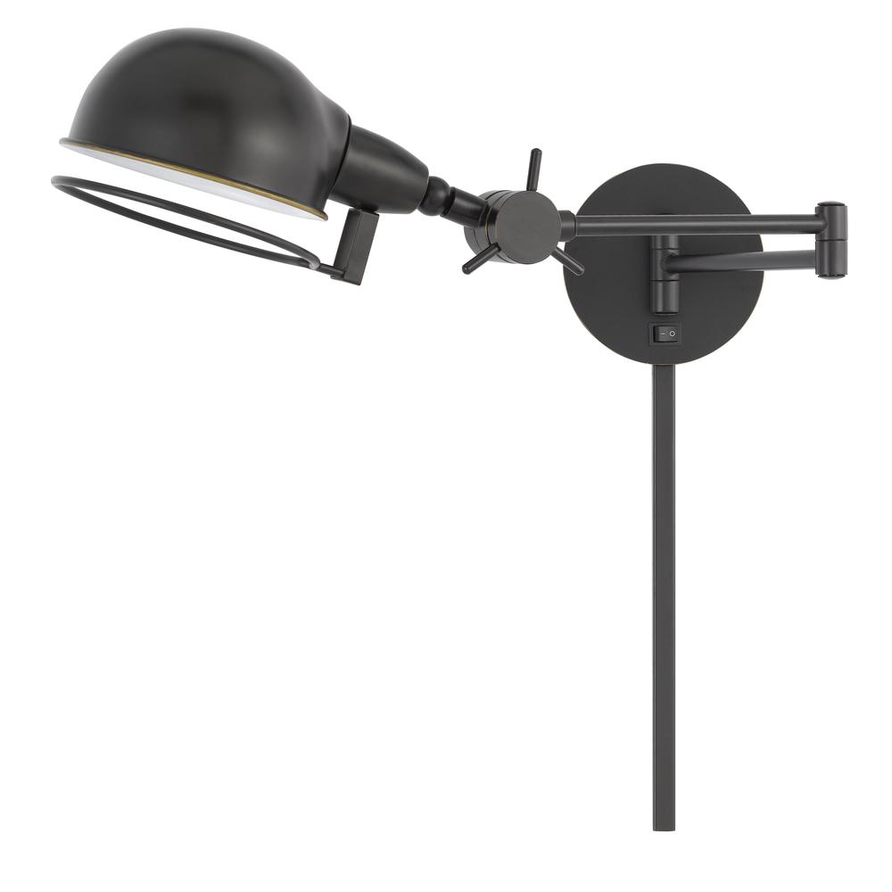 60W Linthal Swing Arm Wall Lamp With Adjustable Shade With 3 Ft Wire Cover