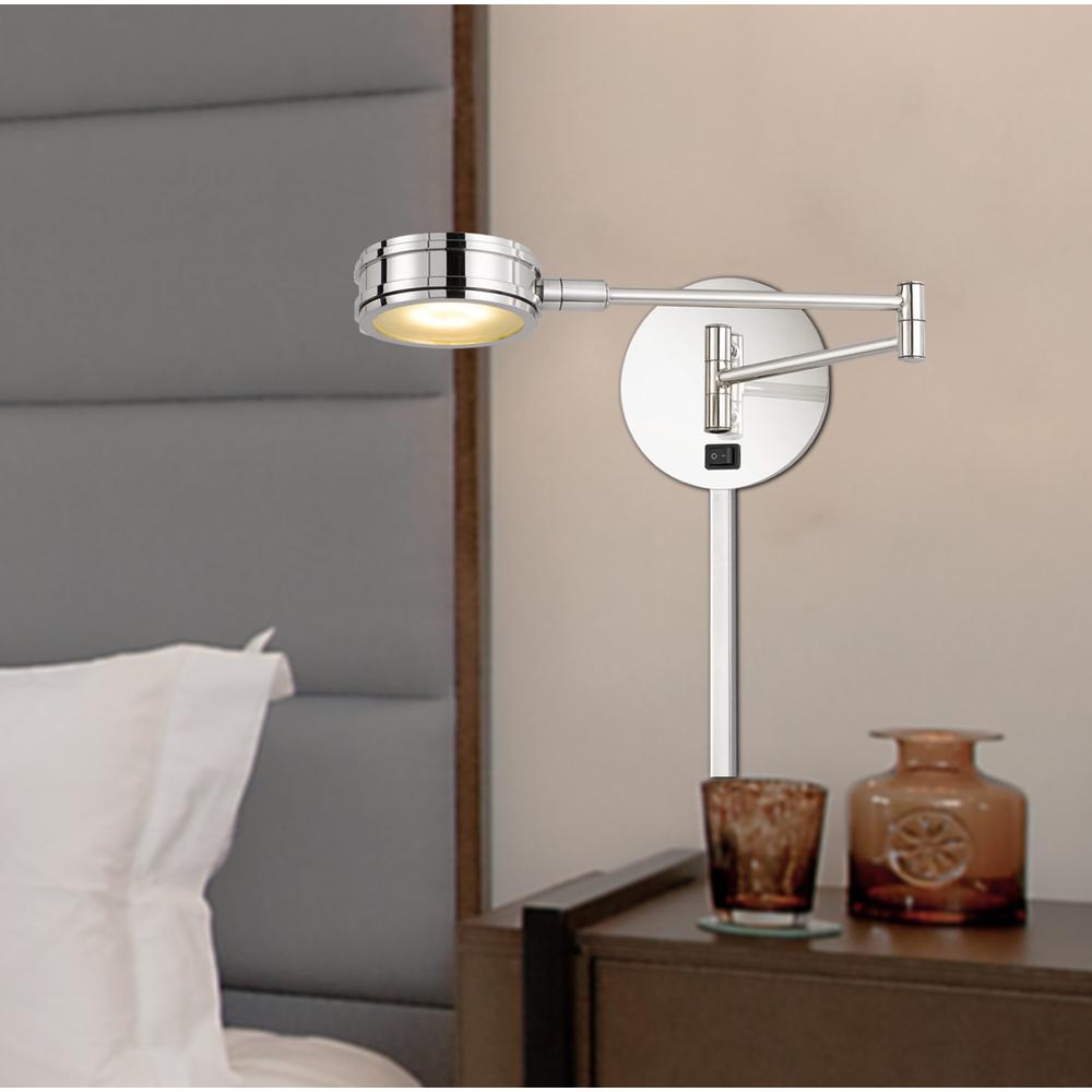 Villach integrated LED swing arm wall lamp, Chrome