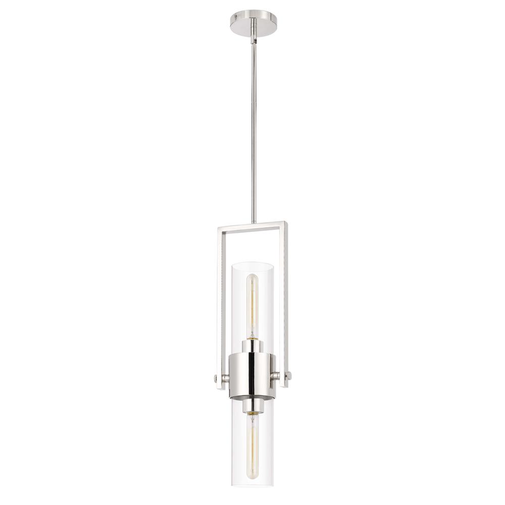 60W Redmond metal pendant with clear glass shade