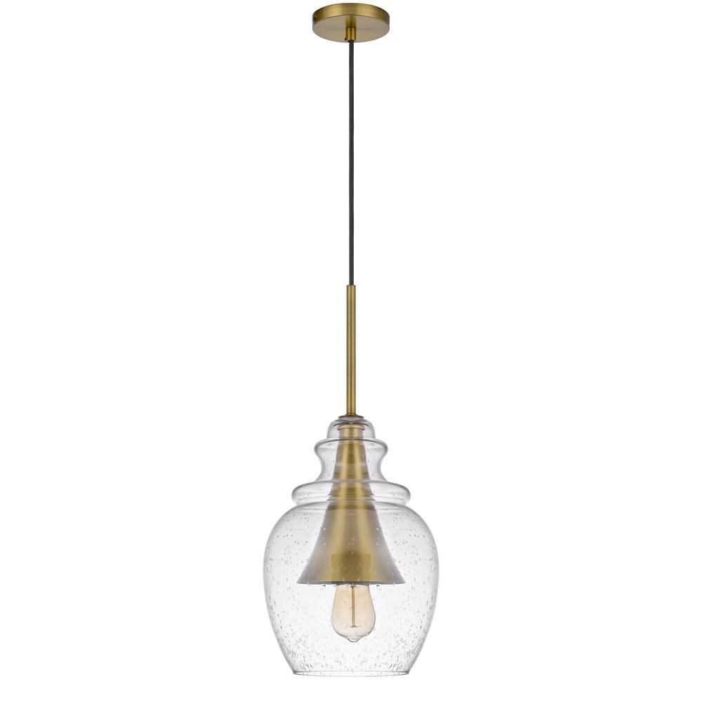 Girona glass drop pendant with metal cone accent