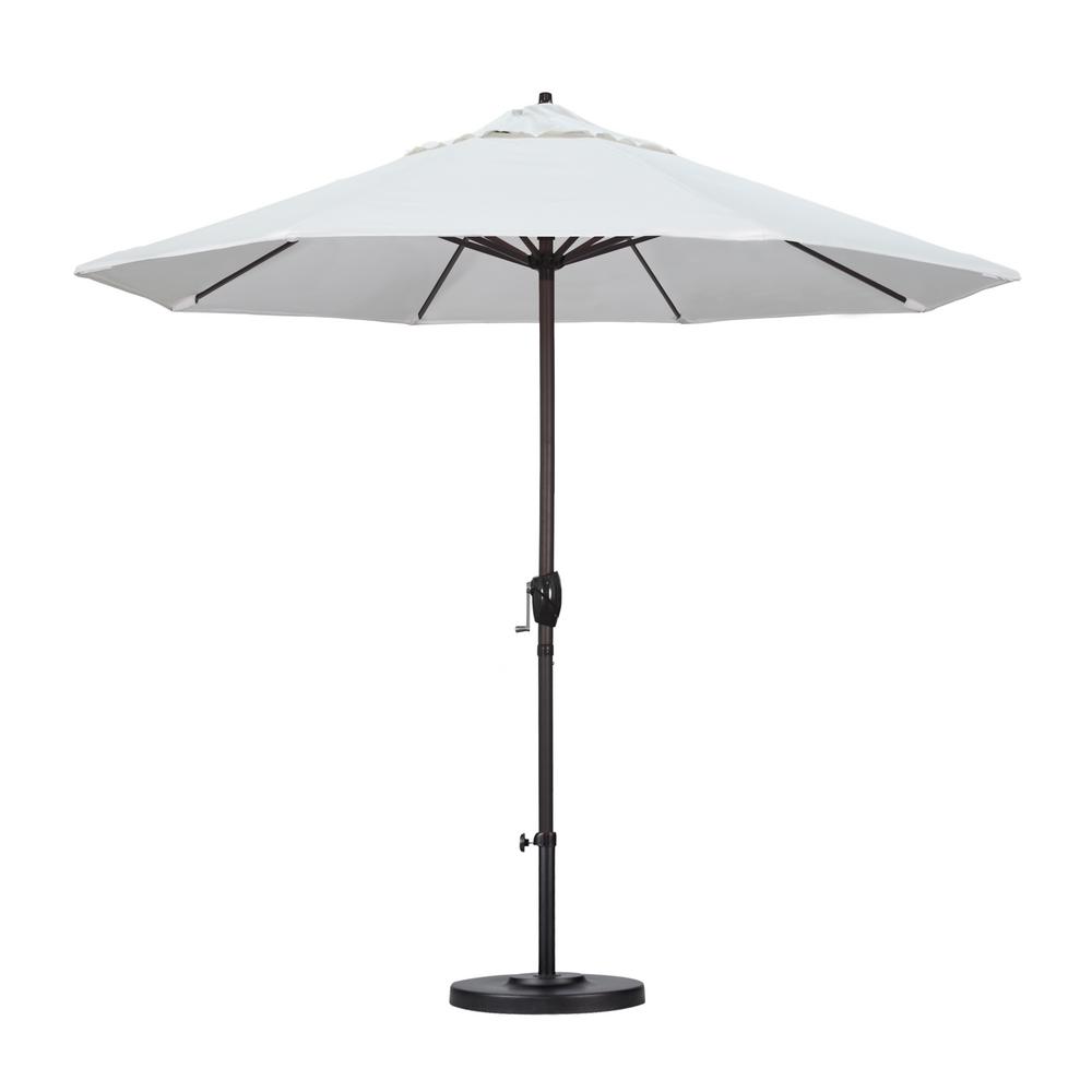 Casa Series 9Ft Crank Lift Autotilt Alum Market Umbrella In White Olefin