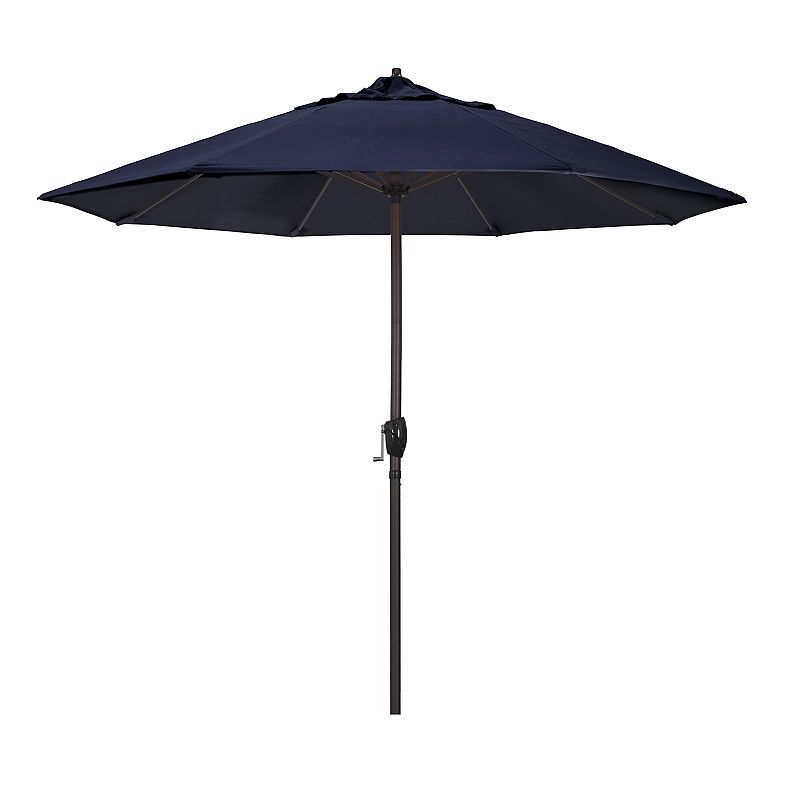 Casa Series 9Ft Crank Lift Autotilt Alum Market Umbrella In Navy Blue Olefin