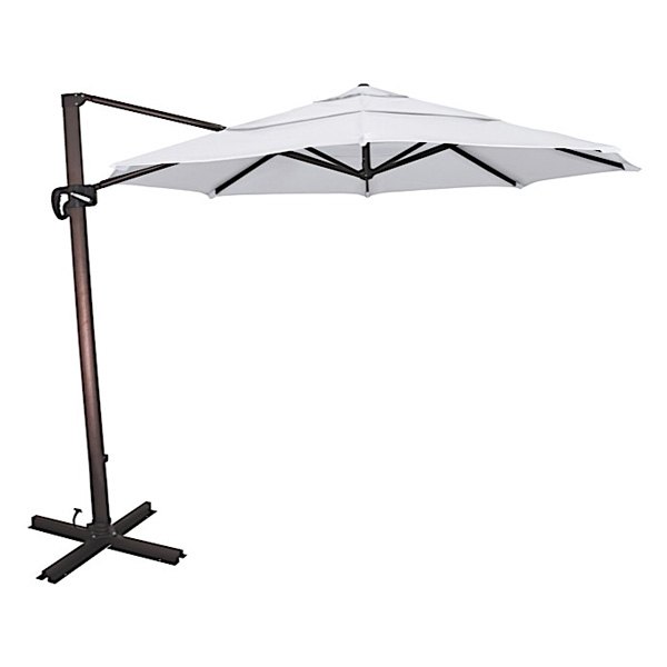 Cali Series 11Ft Crank Lift Side Tilt Cantilever Umbrella In Natural Sunbrella