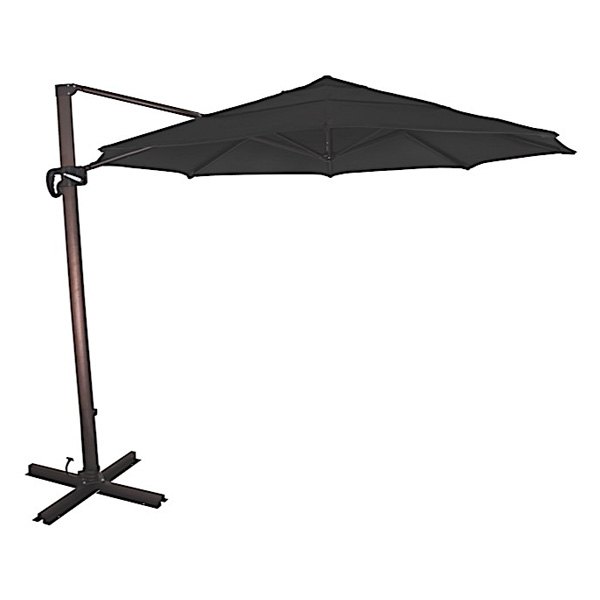 Cali Series 11Ft Crank Lift Side Tilt Cantilever Umbrella In Black Sunbrella