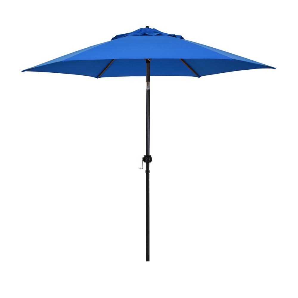 Eco Series 9Ft Crank Lift Push Tilt Steel Market Umbrella In Pacific Blue Polyester