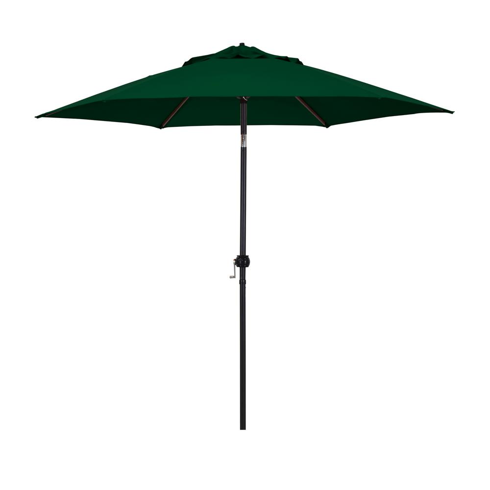 Eco Series 9Ft Crank Lift Push Tilt Steel Market Umbrella In Hunter Green Polyester