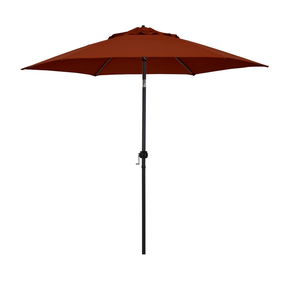 Eco Series 9Ft Crank Lift Push Tilt Steel Market Umbrella In Brick Polyester