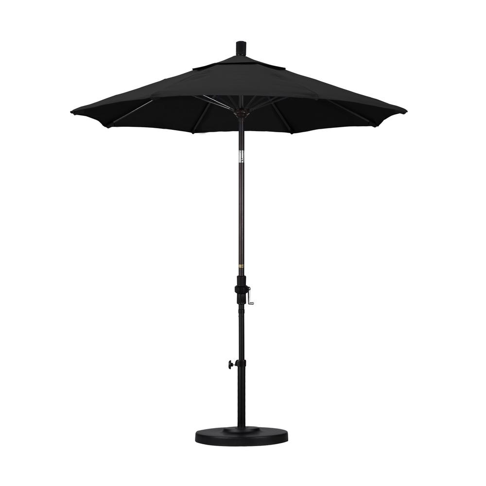 Sun Master Series 7.5Ft Alum/Fiberglass Crank Collar Tilt Market Umbrella In Black Sunbrella