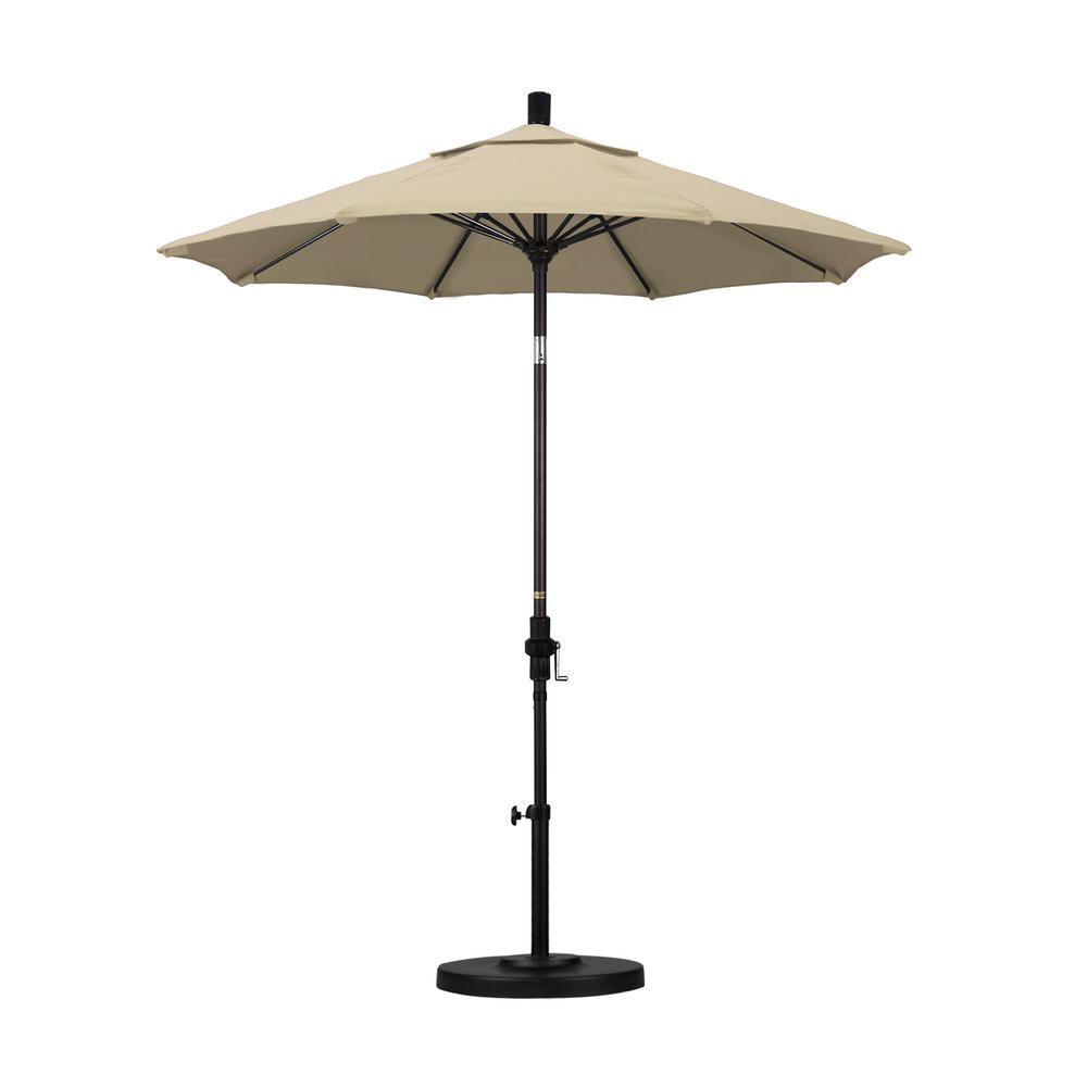 Sun Master Series 7.5Ft Alum/Fiberglass Crank Collar Tilt Market Umbrella In Beige Sunbrella