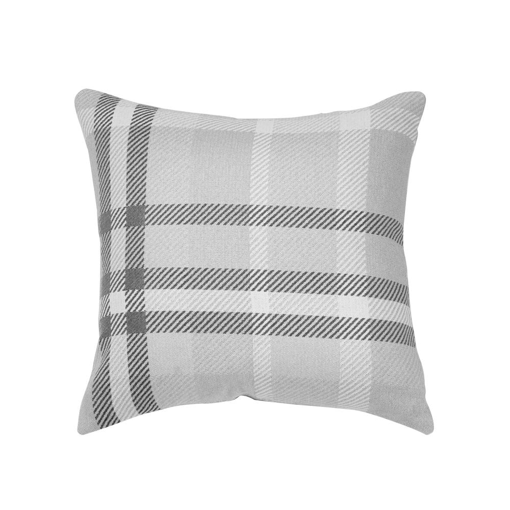 18IN X18IN PACIFICA ACCENT THROW PILLOW IN TARTAN CHARCOAL OLEFIN