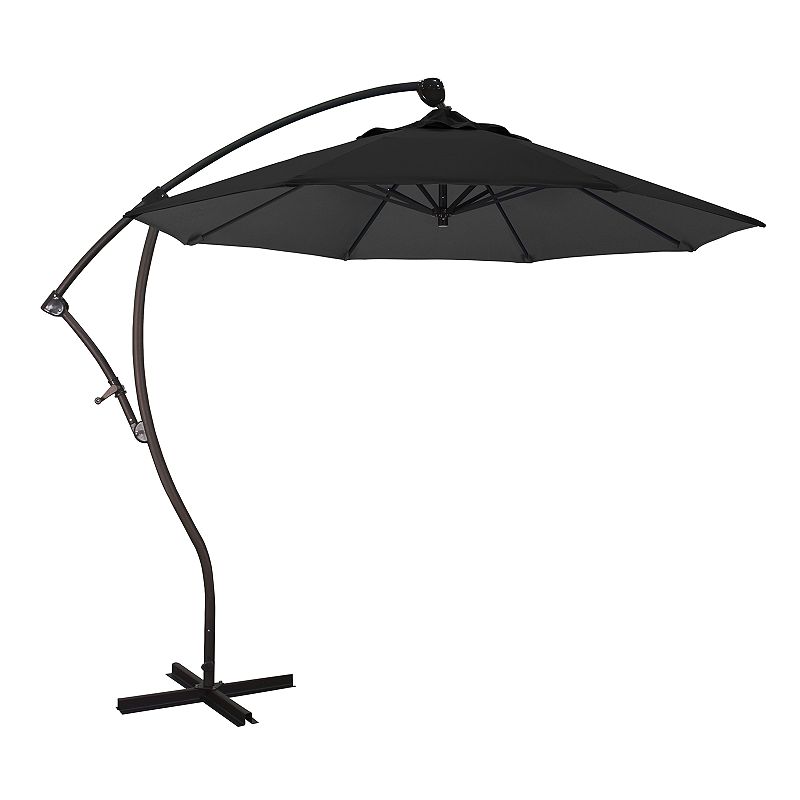 Bayside Series 9Ft Crank Lift Alum Cantilever Umbrella In Black Olefin