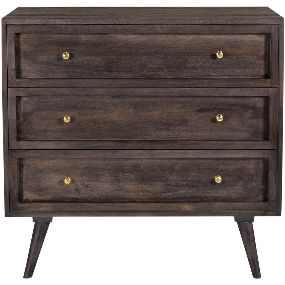 Parkview Mango Wood 3-Drw Chest, Wood Front Drawers, 33.5"Wx18"Dx31.5"H