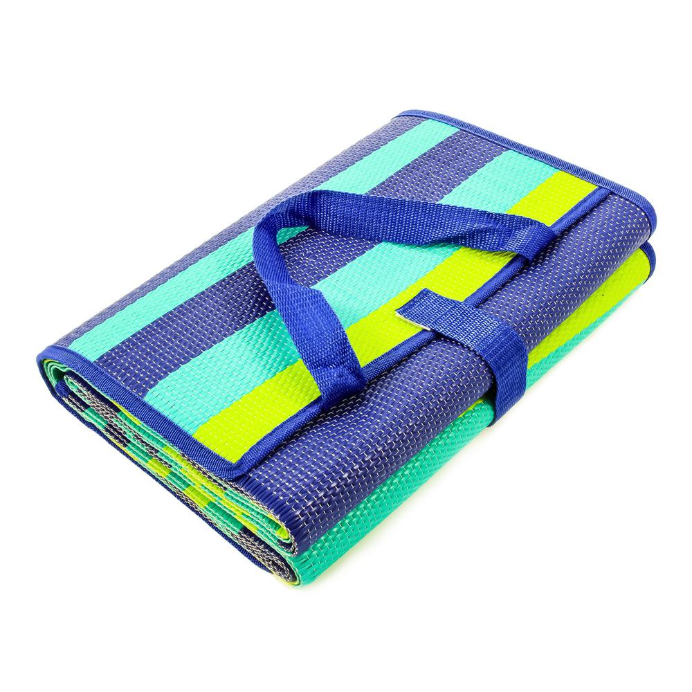 Handy Mat W/Strap,Blue/Turquoise/ Stripes,60Inx78In,Bilin
