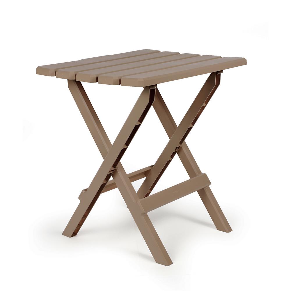 Table, Adirondack Style Quick Folding, Plastic,Lg, Taupe