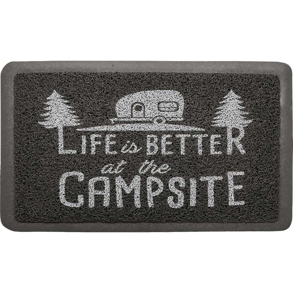CAMCO LIFE IS BETTER AT THE CAMPSITE SCRUB RUG, GREY/WHITE, 26 1/2 in X 15 in