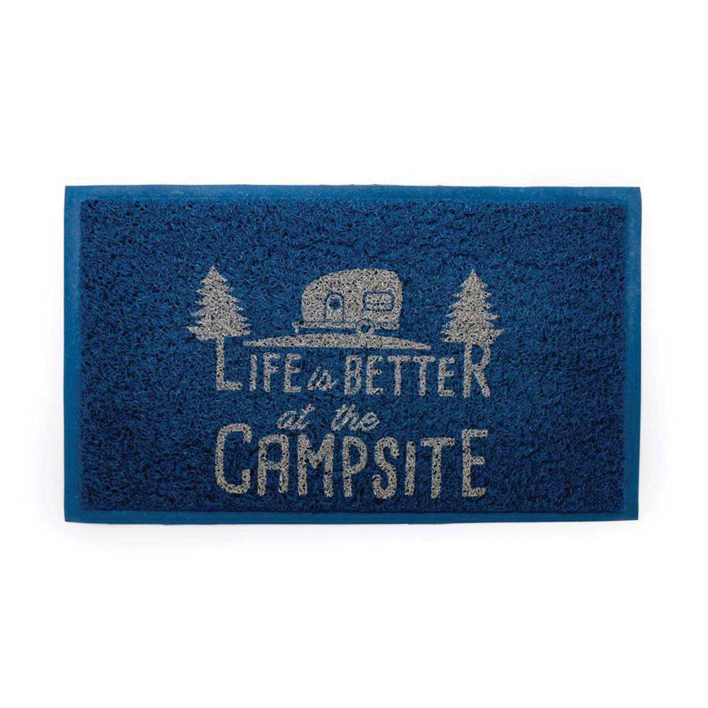 CAMCO LIFE IS BETTER AT THE CAMP SCRUB RUG, BLUE/ORANGE, 26 1/2 in X 15 in