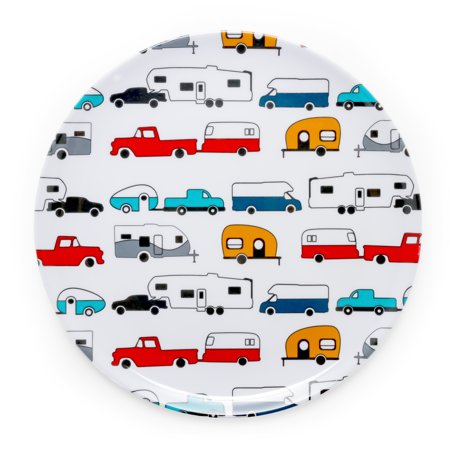Life Is Better At The Campsite Dinner Plate, RV Pattern Life Is Better At The Campsite Logo
