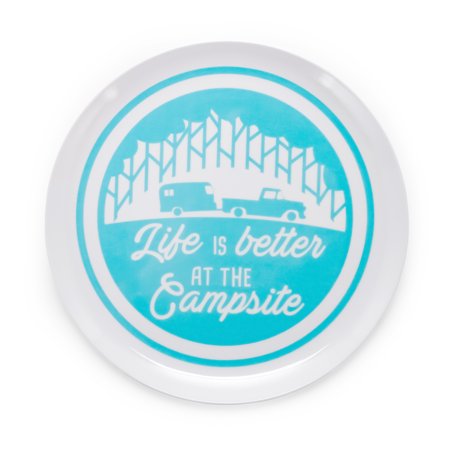 Life Is Better At The Campsite Dinner Plate, Trailer/Tree Pattern
