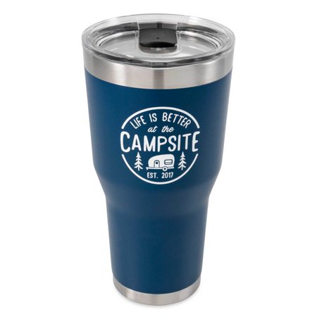 LIFE IS BETTER AT THE CAMPSITE  TUMBLER PAINTED NAVY 30OZ
