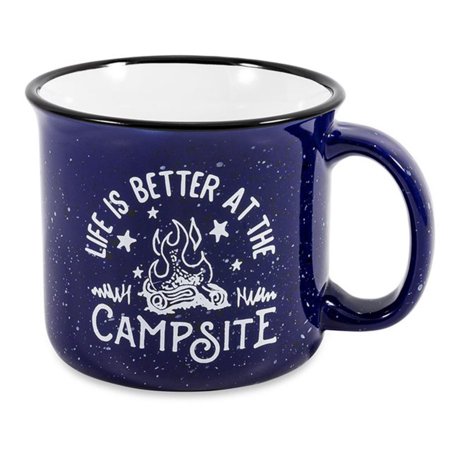 LIFE IS BETTER AT THE CAMPSITE  CERAMIC MUG BLUE CAMPFIRE