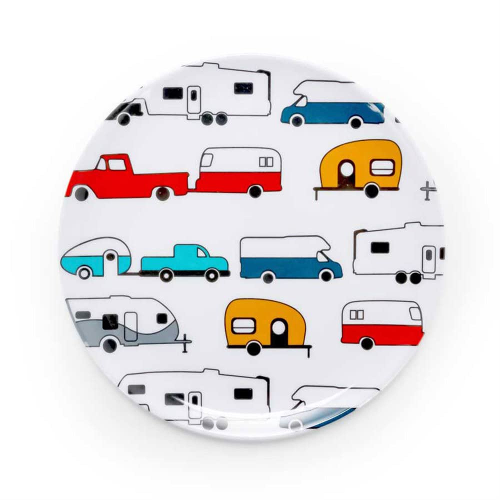 LIFE IS BETTER AT THE CAMPSITE SALAD PLATE RV PATTERN LIFE IS BETTER AT THE CAMPSITE LOGO